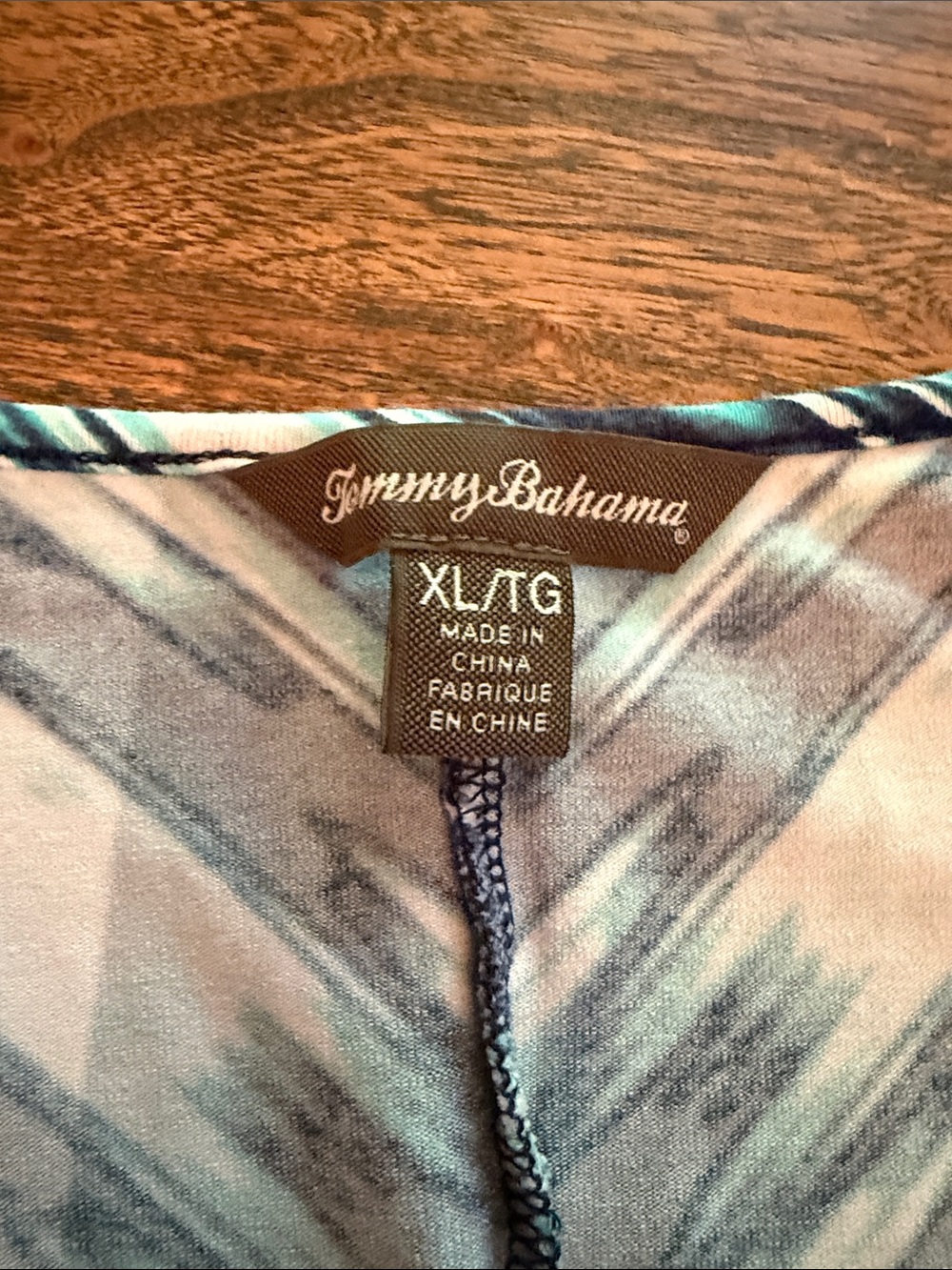 Tommy Bahama Sleeveless Cowl-Neck Tank in Navy, Teal & White - Picture 2 of 7